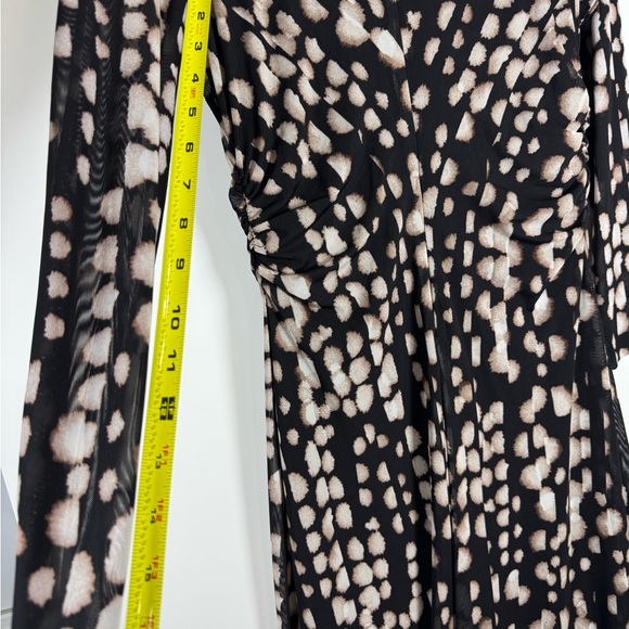 NWOT‎ Maggy London Mesh Printed Long Sleeved Fit Flare ALine Midi Dress Sz 8 - Picture 6 of 14